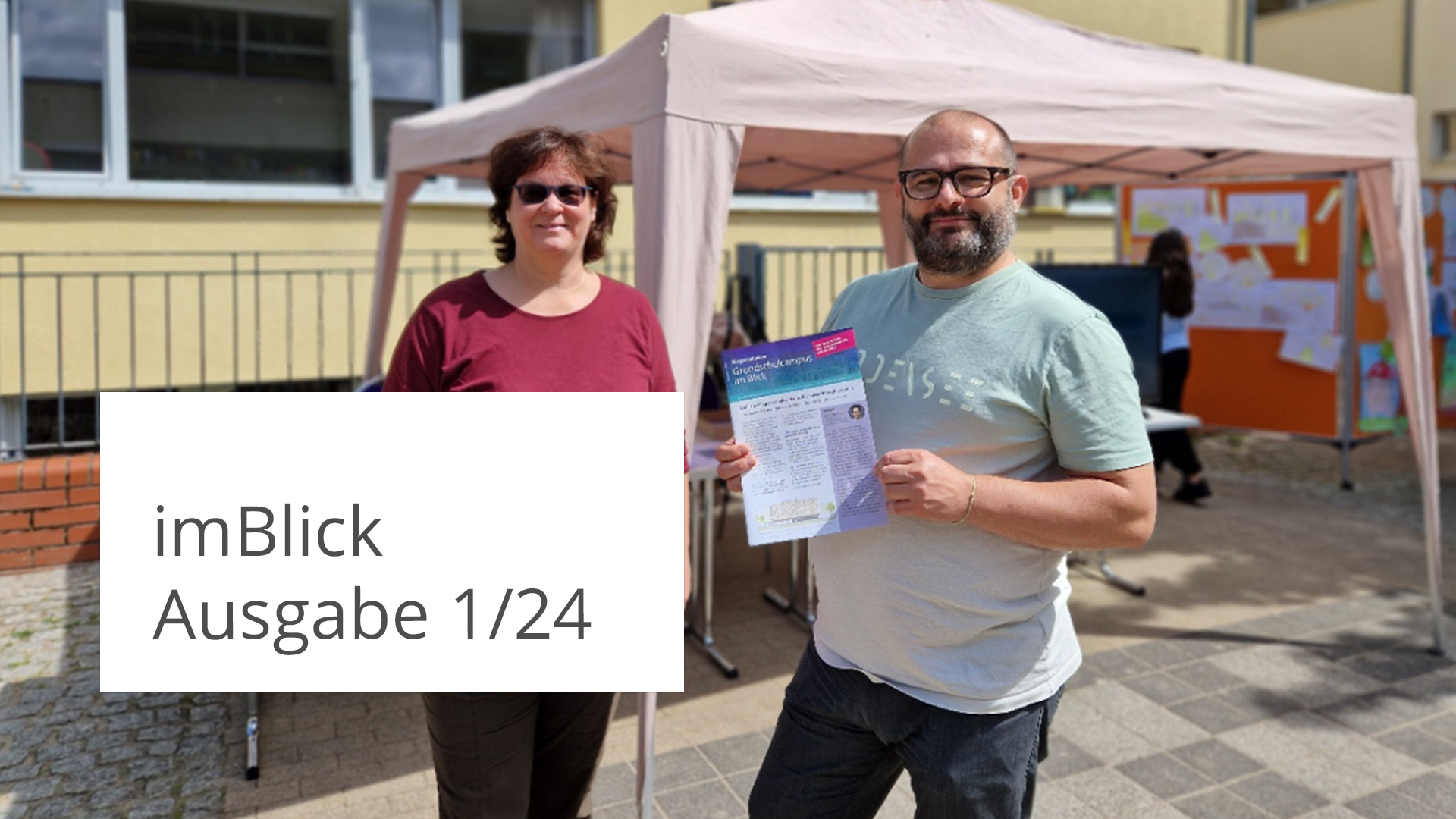 Informationsstand auf dem Familienfest auf dem Grundschulcampus